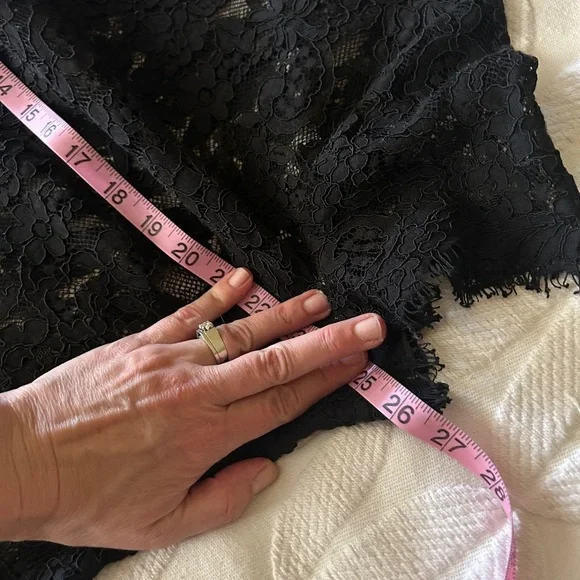 Ralph Lauren size 16 black lace mini shift dress. Black slip underneath. - Picture 13 of 15
